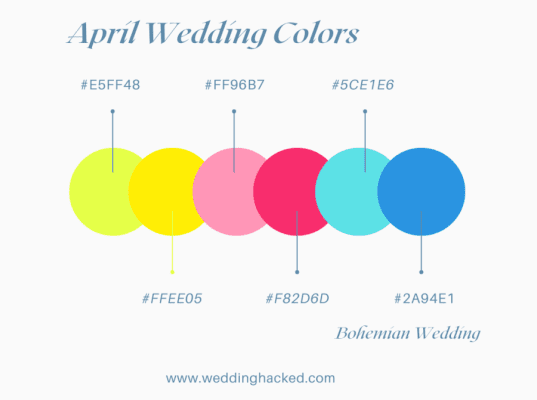 April wedding colors