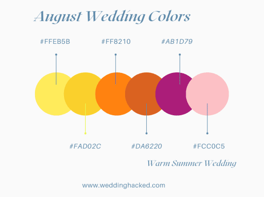 august wedding colors