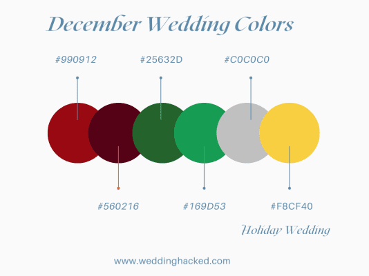 December wedding colors