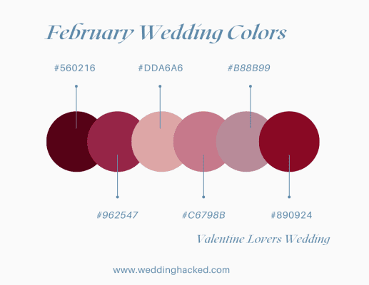 February wedding colors