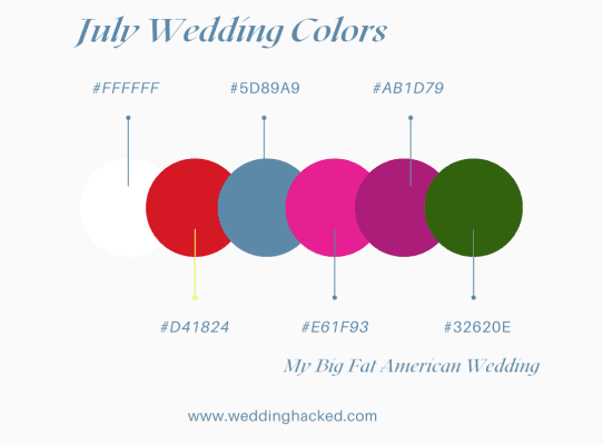 july wedding colors