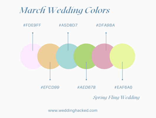 March wedding colors