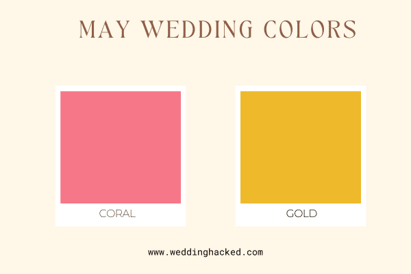 MAY WEDDING COLORS coral and gold