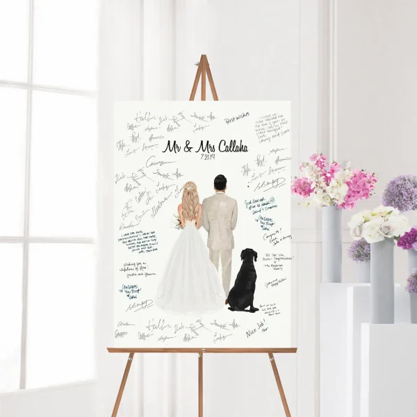 wedding guest book alternatives custom drawing