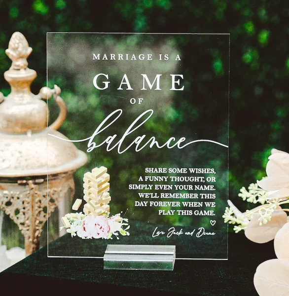 wedding guest book alternatives giant jenga sign