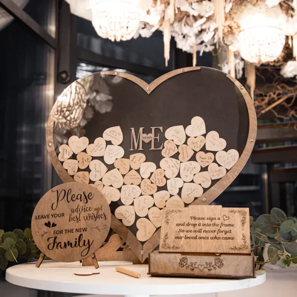 wedding guest book alternatives heart drop box