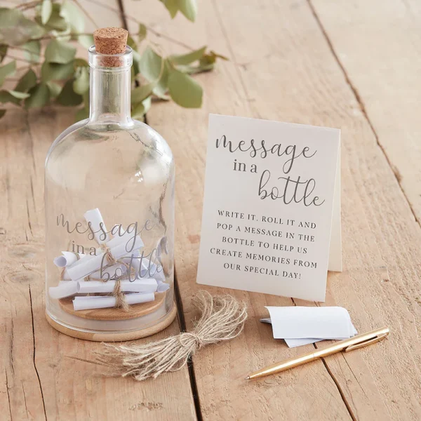 wedding guest book alternatives message in a bottle