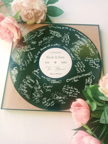 wedding guest book alternatives personalized record player