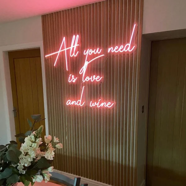 What size neon sign for a wedding all you need is love