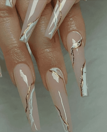 classy coffin fall nails, almond fall nails, fall ombre nails