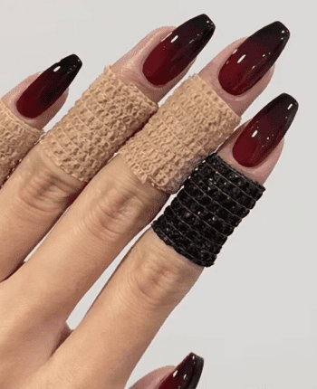 classy coffin fall nails, almond fall nails, fall ombre nails