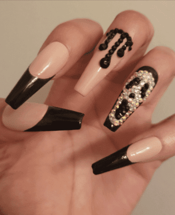 classy coffin fall nails, almond fall nails, fall ombre nails