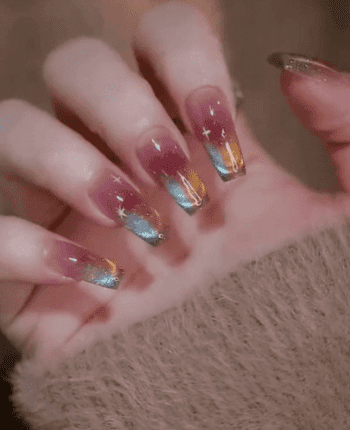 classy coffin fall nails, almond fall nails, fall ombre nails