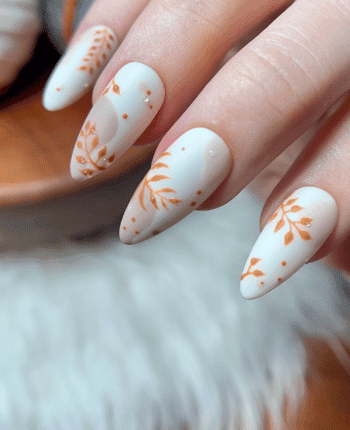 classy coffin fall nails, almond fall nails, fall ombre nails