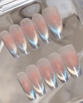 classy coffin fall nails, almond fall nails, fall ombre nails