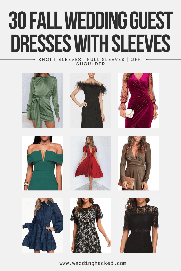 fall wedding guest dresses with full sleeves