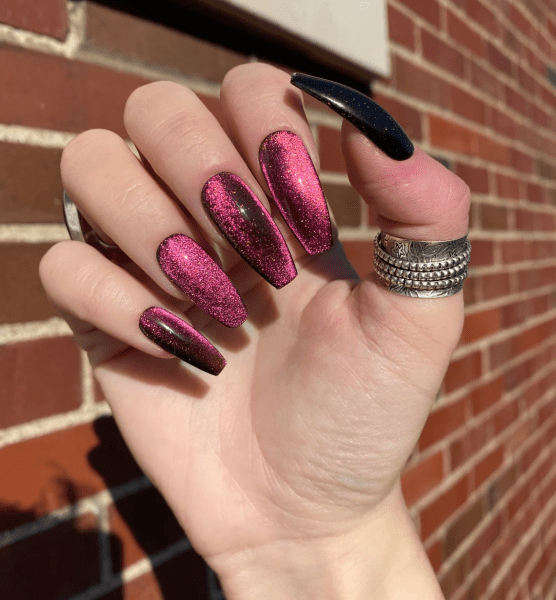 classy coffin fall nails, almond fall nails, fall ombre nails