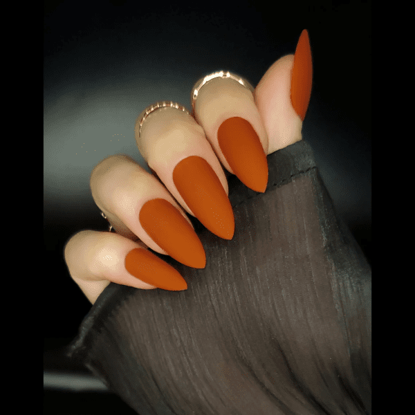 classy coffin fall nails, almond fall nails, fall ombre nails