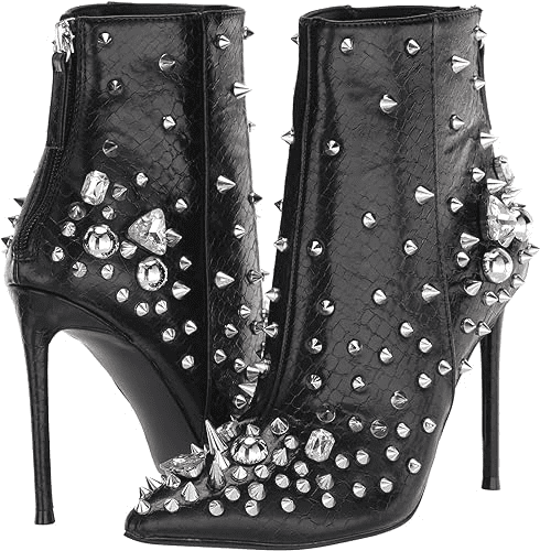 studded rhinestone slip on booties