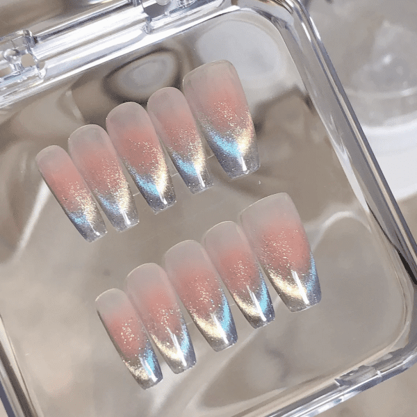 classy coffin fall nails, almond fall nails, fall ombre nails