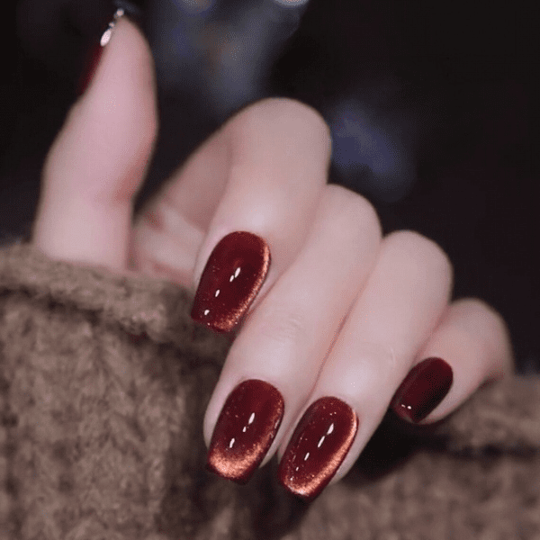 classy coffin fall nails, almond fall nails, fall ombre nails