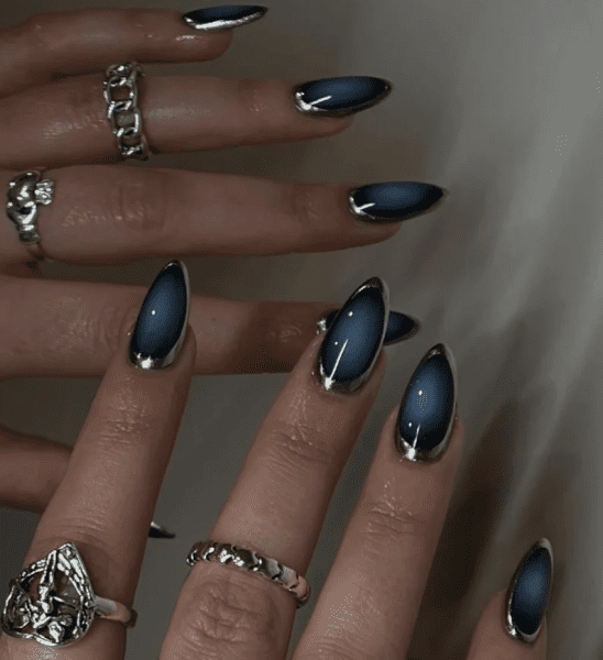 classy coffin fall nails, almond fall nails, fall ombre nails