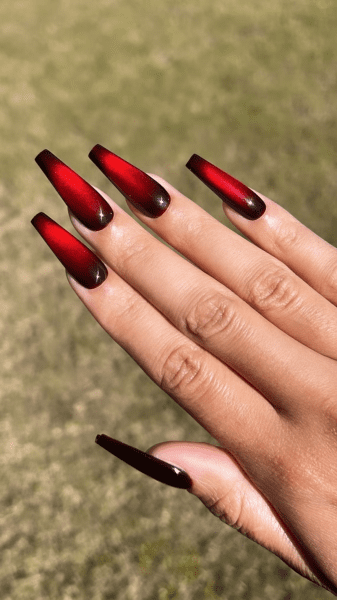 classy coffin fall nails, almond fall nails, fall ombre nails