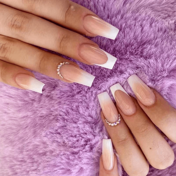 classy coffin fall nails, almond fall nails, fall ombre nails