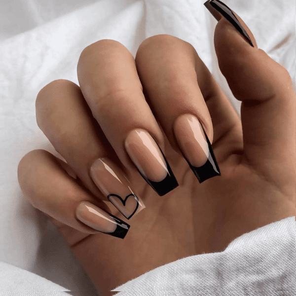 classy coffin fall nails, almond fall nails, fall ombre nails