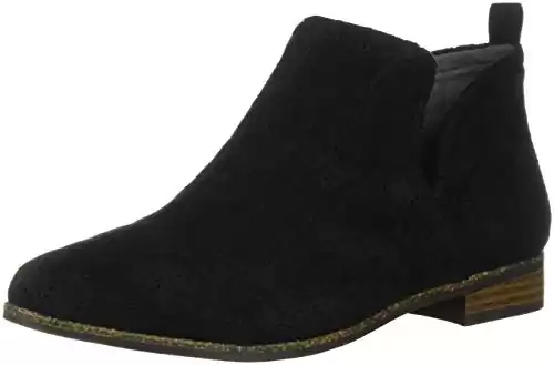 Dr. Scholl's Shoes Women's Rate Ankle Boot, Black Perforated Microfiber Suede, 9 W US