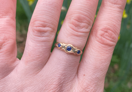 18ct Gold Sapphire and Diamond Antique Engagement Ring