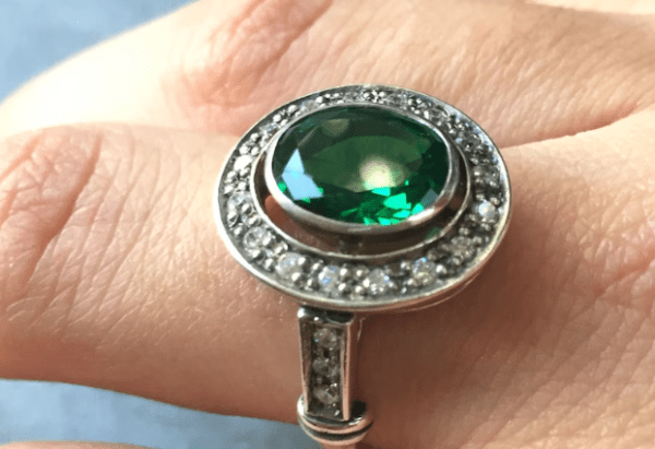 Emerald Ring, Antique Ring, Vintage Ring, Antique Emerald Ring, Antique Rings, Sterling Silver Ring