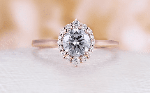 Vintage-Gray-moissanite-engagement-ring-Art-deco-vintage