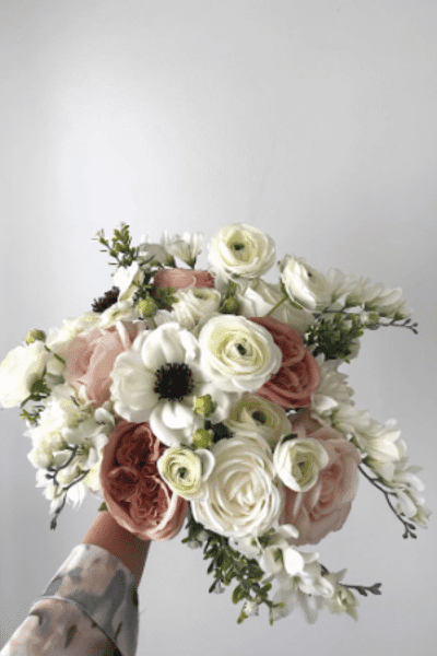 Anemone Wedding Spring Bridal Bouquet Dusty Rose