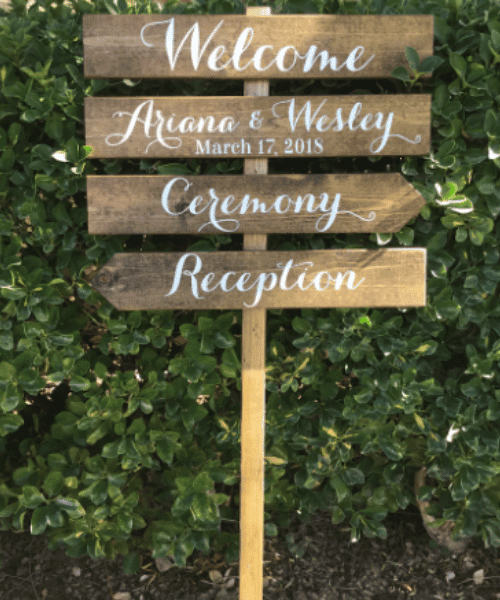 Directional Wedding Sign, Custom Sign, 