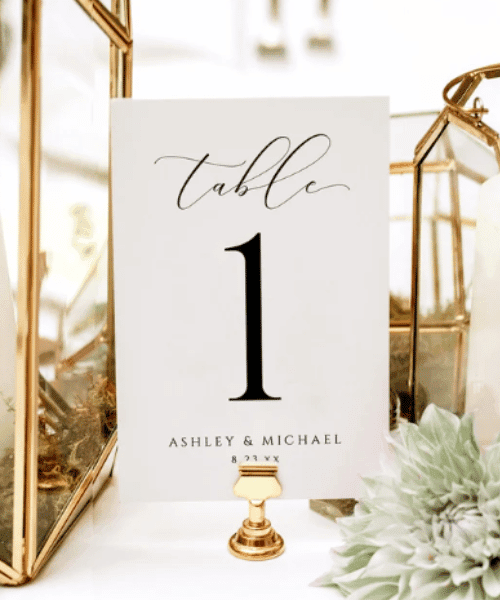 EDITABLE COLOR Luxury Wedding Table Numbers Template 