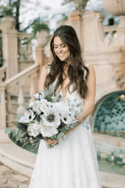 Elegant Anemone Hydrangea Rose Bridal Bouquet