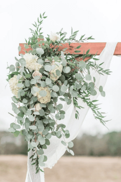 Eucalyptus, Hydrangea & Roses Ceremony Wedding Arch Decor
