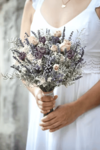 Lavender Roses & Baby Breath Bouquet