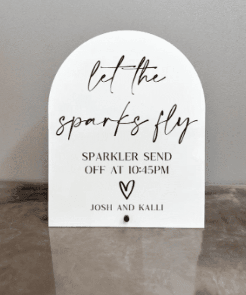 Let The Sparks Fly Acrylic Sign