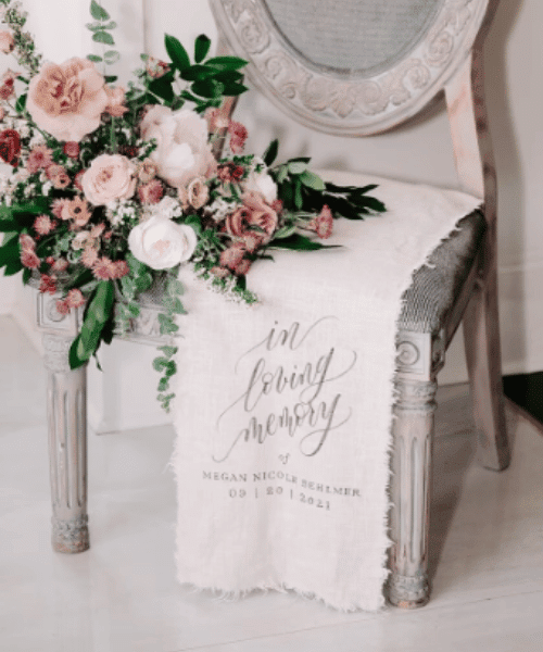 Memorial Chair Sign  calligraphy fabric banner