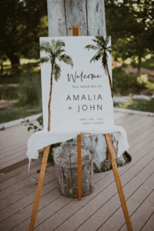 Palm Tree Welcome Sign, Tropical Wedding, Printable
