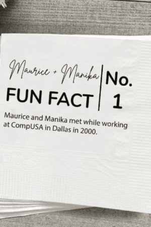 Personalized Trivia Wedding Cocktail Napkins