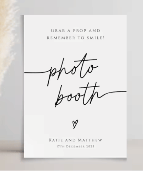 Photo booth sign template