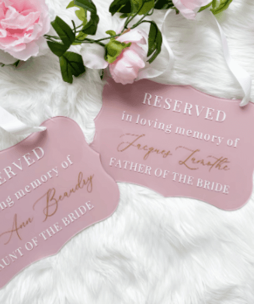 Reserved in loving memory wedding sign