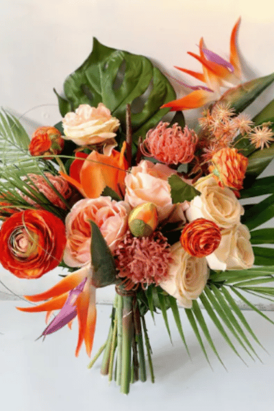 Tropical Peach & Coral Wedding Flowers