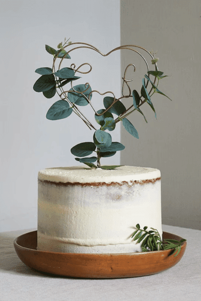 Wedding Cake Topper With Eucalyptus