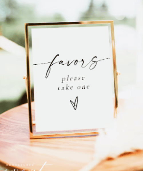 Wedding Favor Sign Template