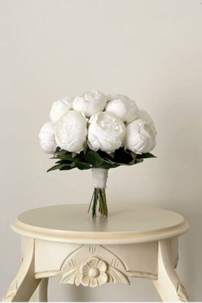 White Peony Bouquet, Wedding Bouquet