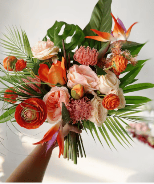 coral-tropical-wedding-bridal-bouquet-flowers